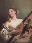 Giovanni Battista Tiepolo Mandolin played the young woman oil painting artist